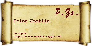 Prinz Zsaklin névjegykártya